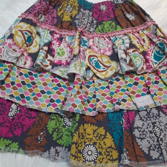 Girls 2pc Matching Set - eyelet ruffle top & ruffle layered skirt Size: L 10-12 - Picture 9 of 11